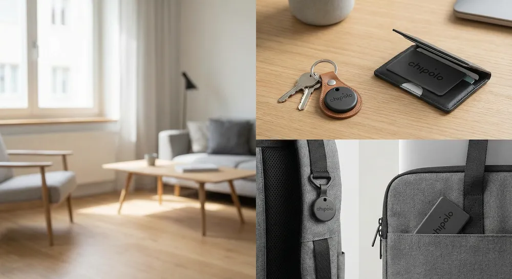 Chipolo Tracker in various everyday situations